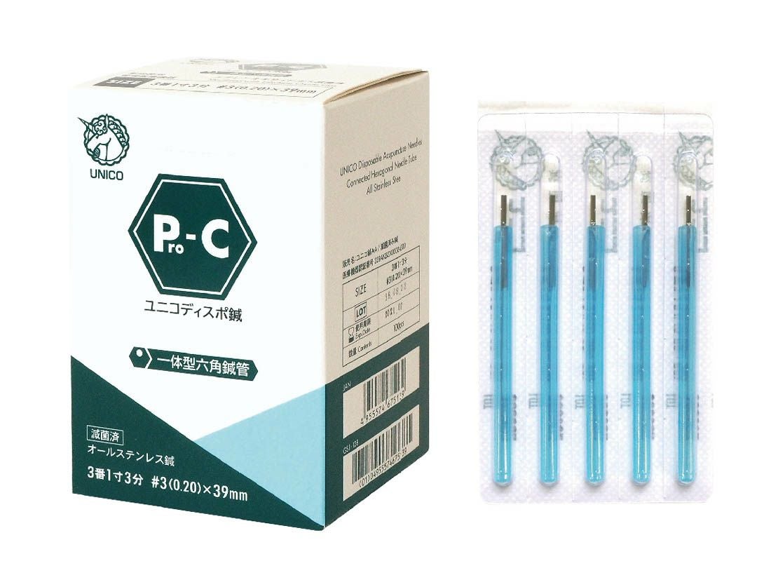 ユニコ ディスポ鍼 Pro-C（100本入） | タカチホメディカルショップ