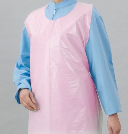 ポリエチエプロン　ピンク