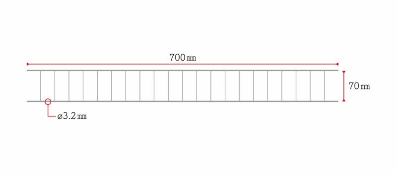 ケアシーネ クラーメル 梯子型 70×700㎜/Φ3.2㎜