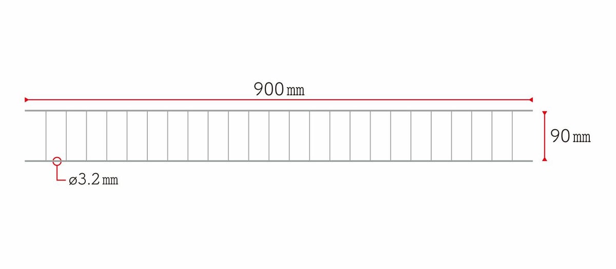 ケアシーネ クラーメル 梯子型 90×900㎜/Φ3.2㎜